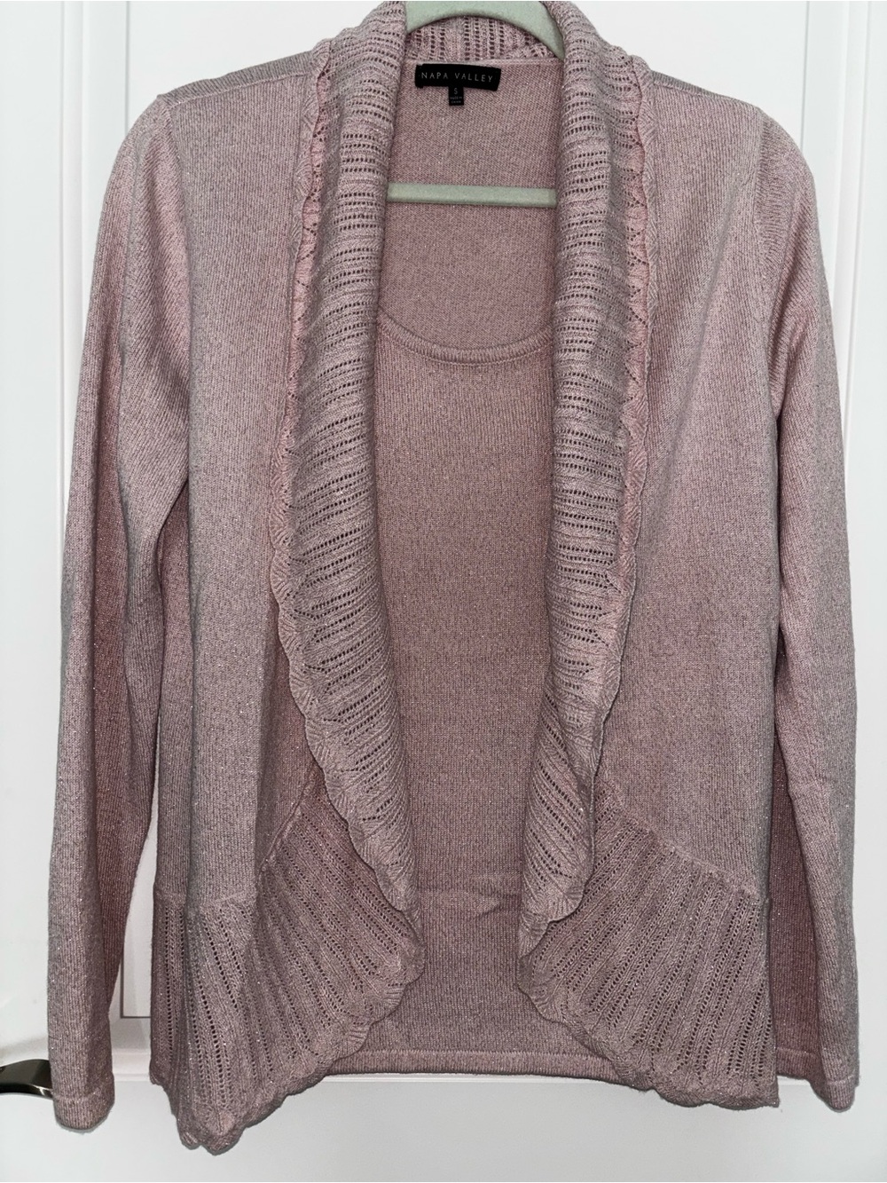 Napa Valley Shimmery Pink Tank/Cardigan